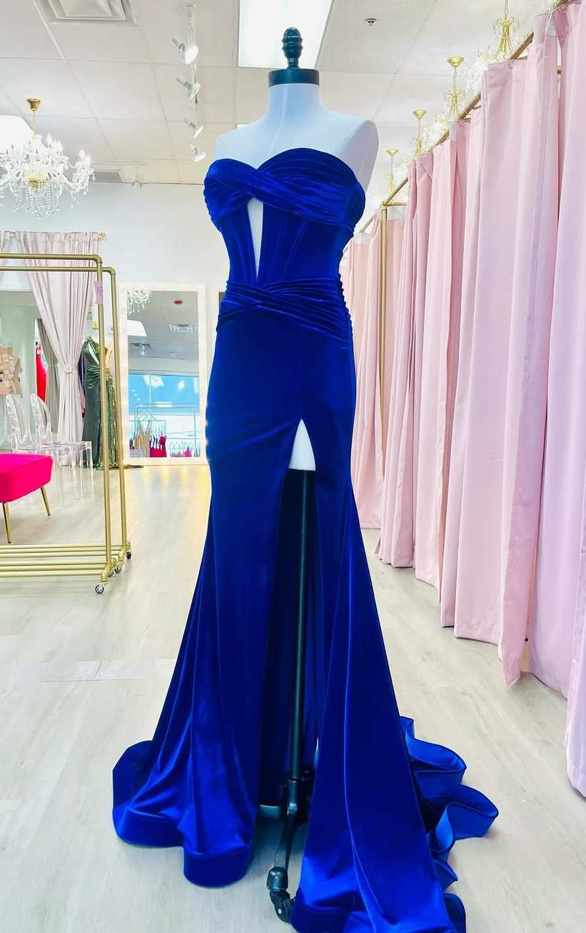 Mermaid Velvet Formal Dress for Winter Wedding