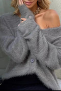Plush V-Neck Cardigan