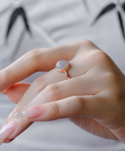Anillos de jade dorado para mujer en plata de ley y oro 
