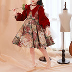Niedliches Babykleid mit Blumenmuster, Kleinkindkleid, Festkleid zur Erstkommunion, Prinzessinnenkleid 