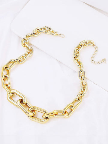 Collar de cadena gruesa con clip de papel 