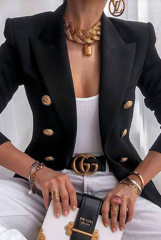 Blazer cruzado de metal Just Go for It 