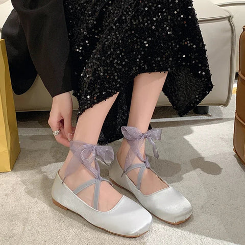 Ballet Dance Flats Shoes Women Spring New Shallow Dress Shoes Fashion 2024 Brand Walking Fashion Mujer Casual Zapatillas Elegant