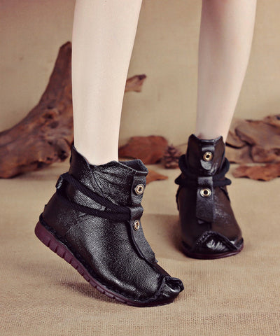 Handgefertigte, bequeme braune Stiefel aus Rindsleder 