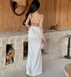 Charming Spaghetti Straps Flower Lace Long Prom Dresses Formal Dress