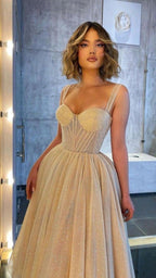 A-Linien-Kleid aus glitzerndem Tüll für den Homecoming-Ball
