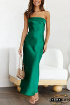 Minimalistisches, knöchellanges, trägerloses, rückenfreies Maxikleid