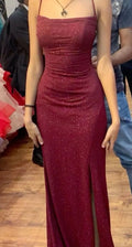 Minimalistisches, ärmelloses Pailletten-Abendkleid im Meerjungfrauenstil mit Spaghettiträgern