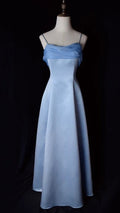 Minimalist  A Line Spaghetti Straps Long Prom Dresses