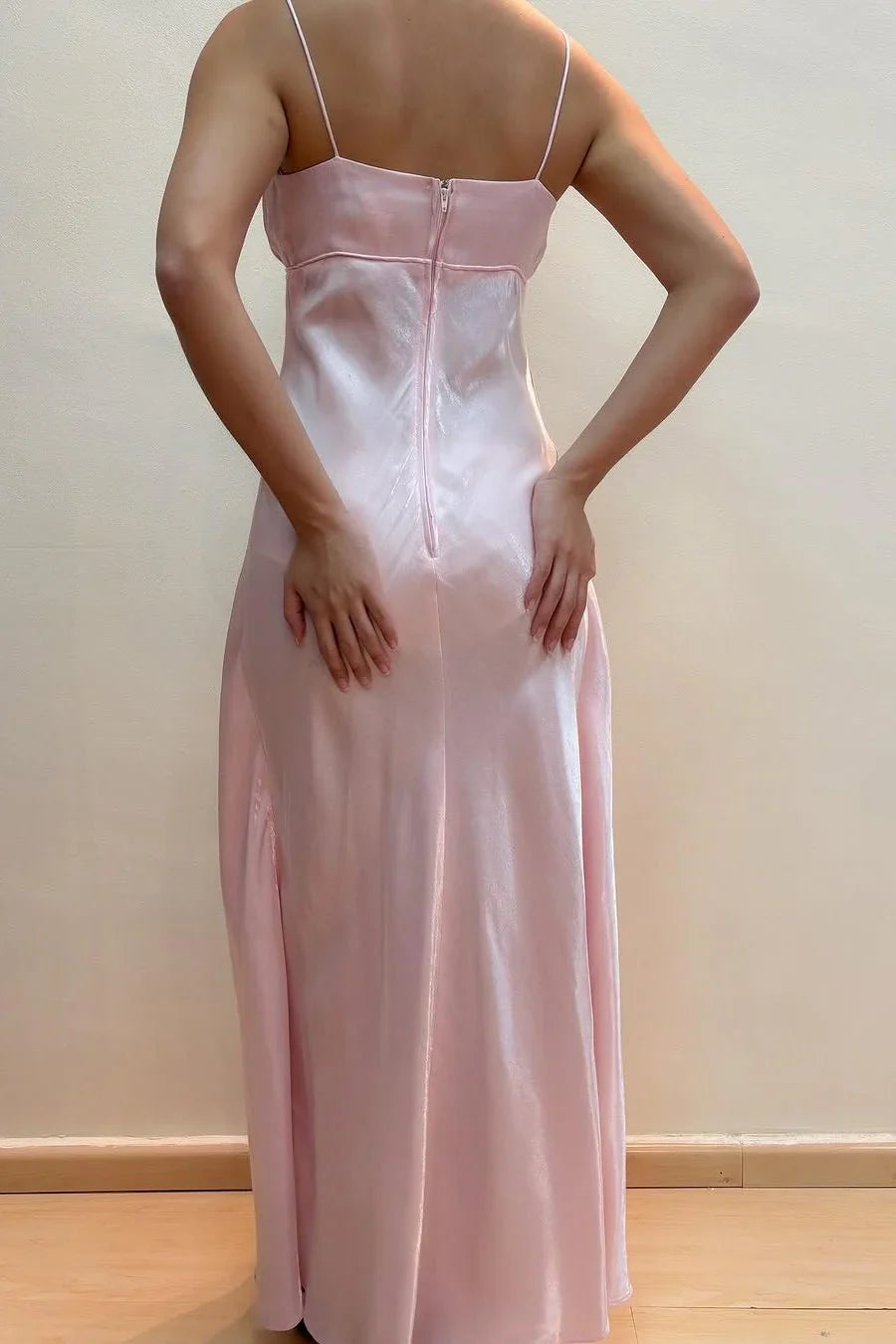 Simple A-Line Spaghetti Straps Empire-Waist Sleeveless Long Prom Dress