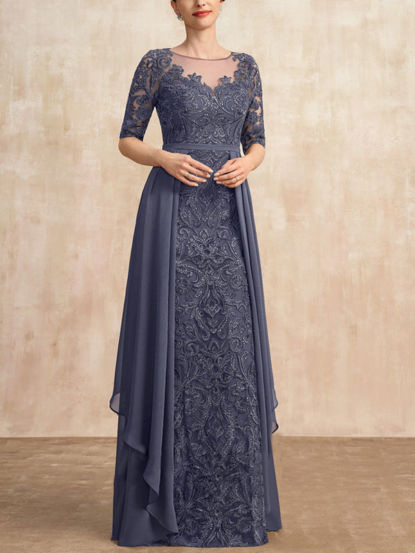 Chiffon-Maxikleid aus Spitze 