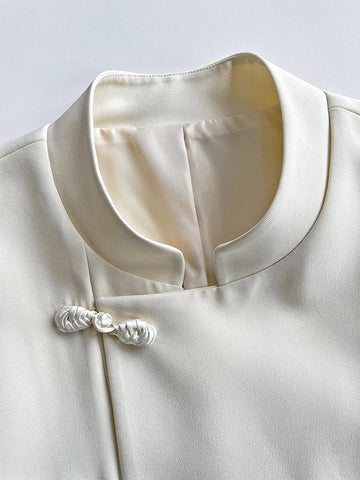 Blazer vintage holgado con botones en blanco y negro 