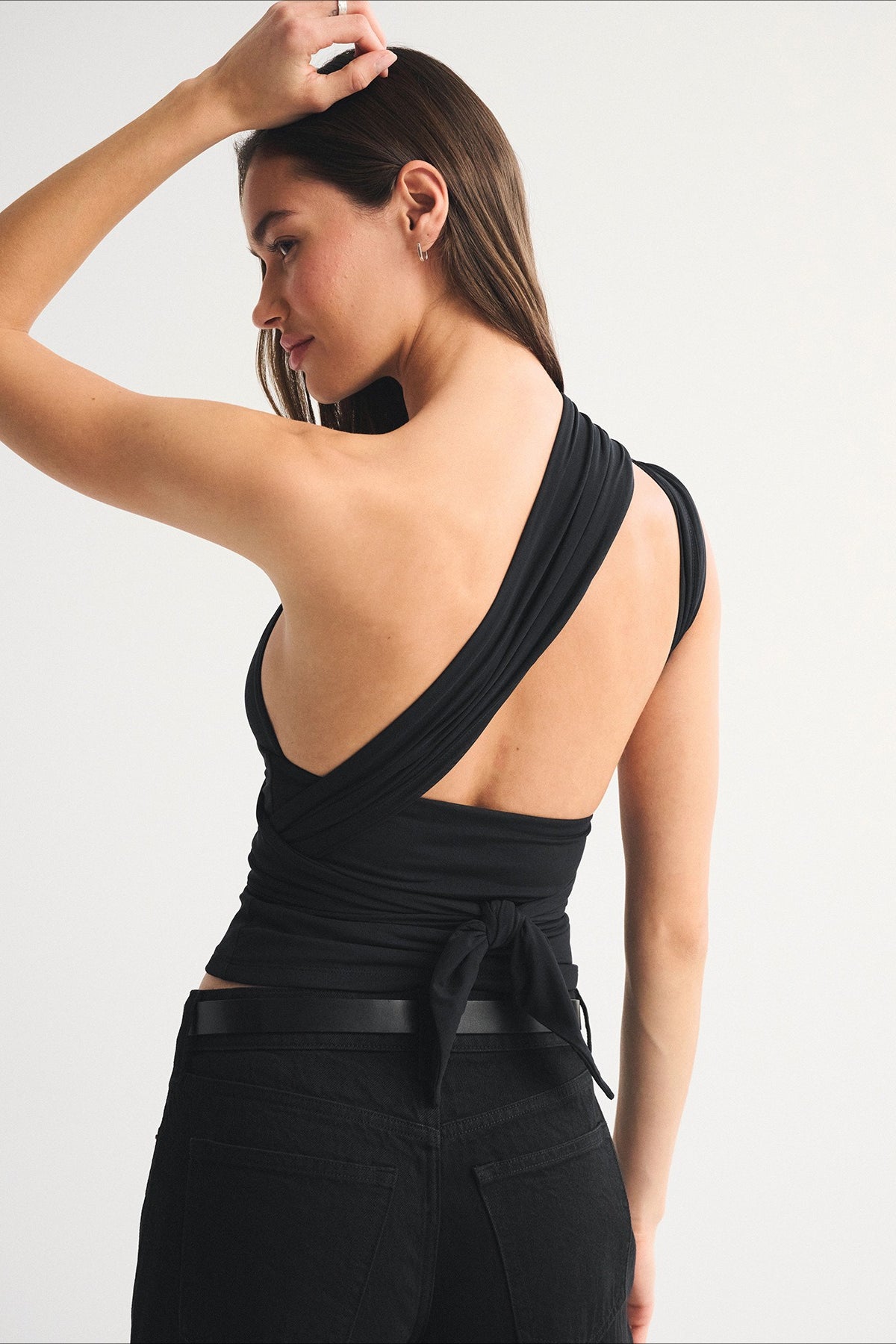 Polka Dot Multiway Tie Mesh Halter Top