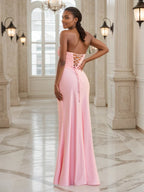 Elegante Abendkleider, Etuikleid, herzförmiges Kleid mit Schlüssellochausschnitt, langes Abendkleid