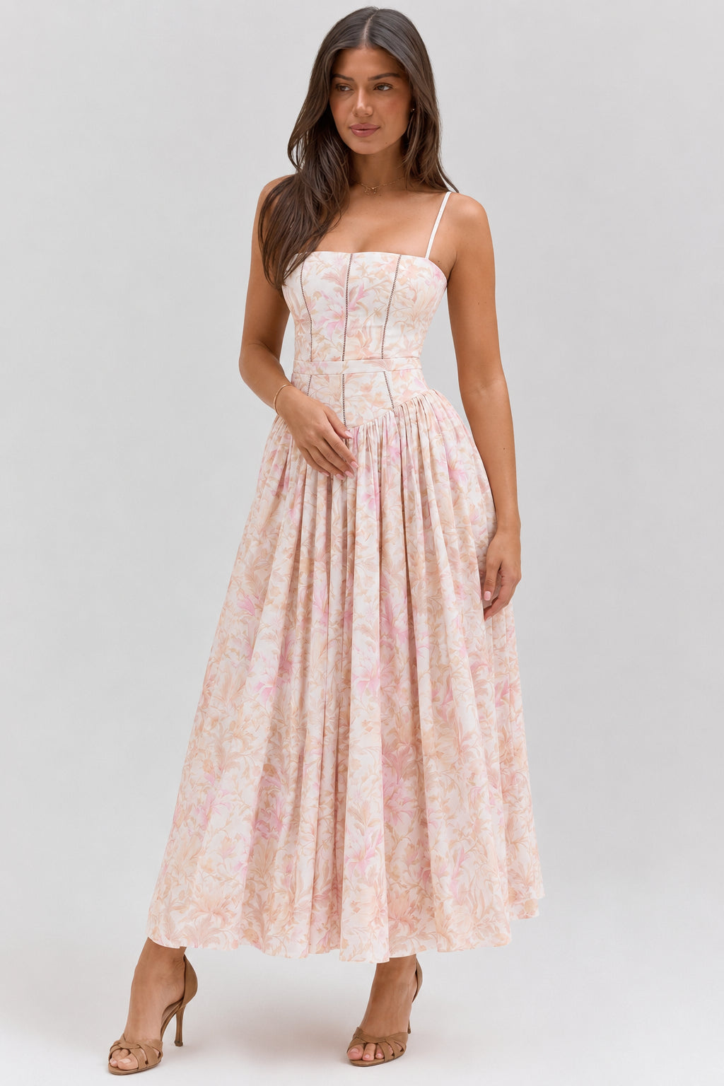 Sexy Floral Cami Bodycon Maxi Dress