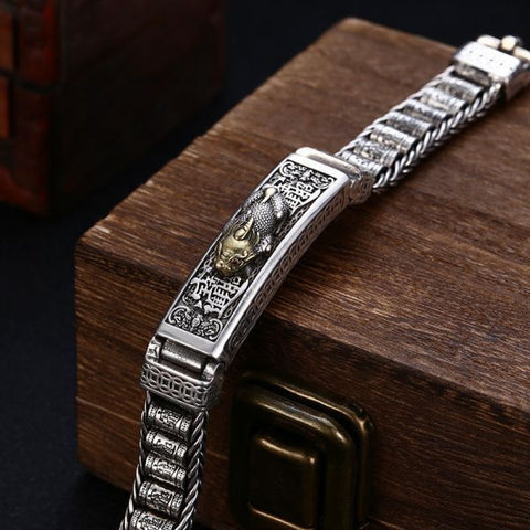 Sterling Silver Fortune Pixiu Wheels Bracelet