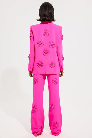 Blazer mit 3D-Blumenmuster und langen Ärmeln 