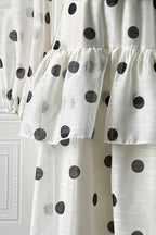 Sheer Polka Dot Long Sleeve Maxi Dress