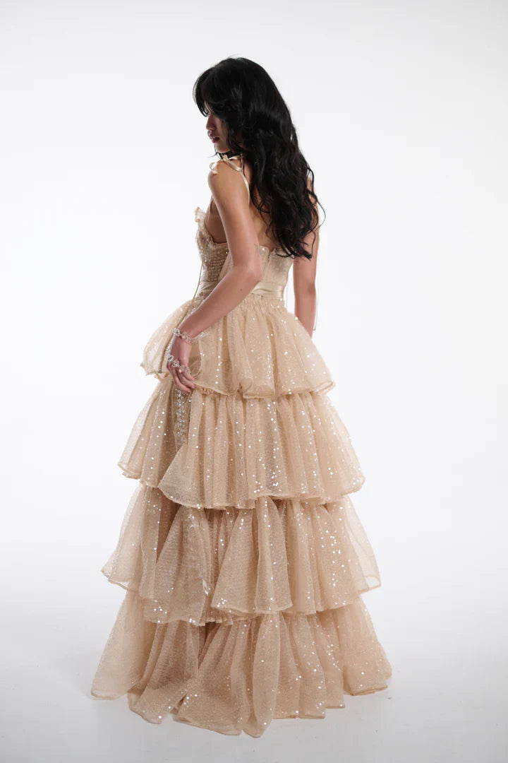 Vestidos de fiesta con tirantes encantadores, espalda descubierta, diseño de cintura hueca
