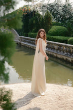 Elegant Backless Sleeveless Floor-Length Prom Dresses