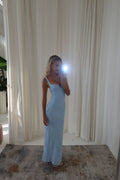 Sexy Spaghettiträger Blumenmuster Rückenfrei Meerjungfrau Maxi Ballkleid