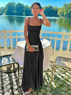 Vestido formal largo de corte A con tirantes sexys, vestidos de fiesta