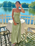 Vestido formal largo de corte A con tirantes sexys, vestidos de fiesta