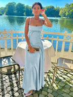 Vestido formal largo de corte A con tirantes sexys, vestidos de fiesta