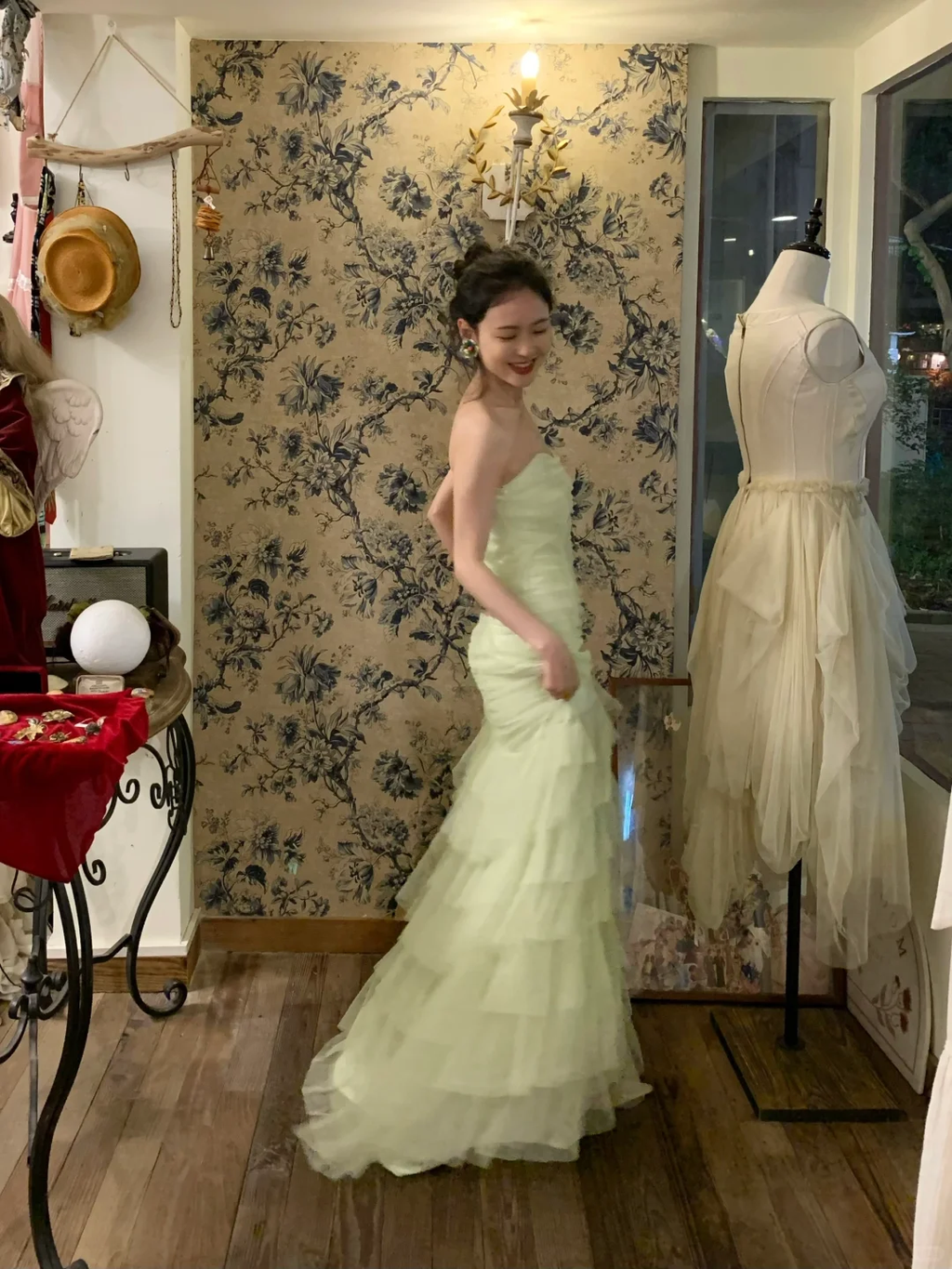 Vintage Helles Herzausschnitt Stufen Tüll Ballkleid Geburtstagskleid
