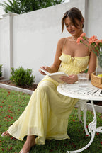 Casual Chiffon Cutout A-Line Maxi Dress