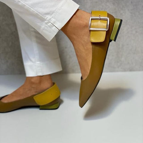Women Dress Pumps Pointed Toe Chunky Block Heel Shoes