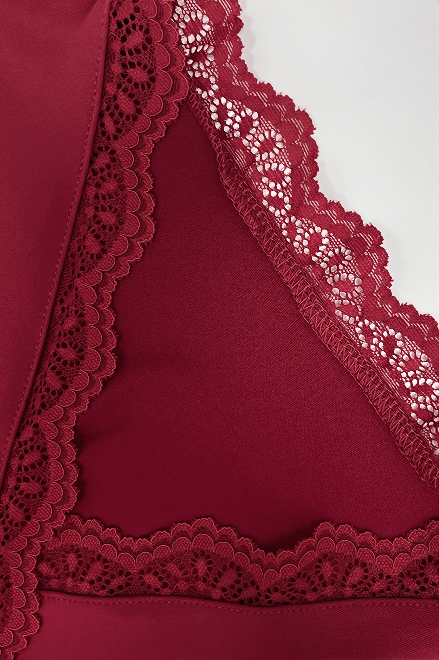 Casual Solid V Neck Lace Tie Blouse