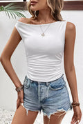 One Shoulder Cropped Tank Top