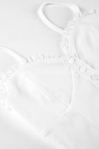 Solid Lace Patch Button Cami Top