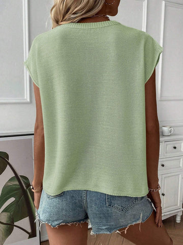 Women Solid Color Bat Sleeve Sweater Top