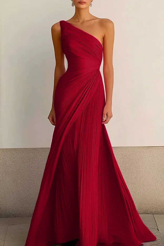 Elegant ormal Party Prom Dress One Shoulder Maxi Dress