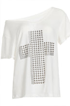 Y2K Copper Cross Print Loose T-Shirt