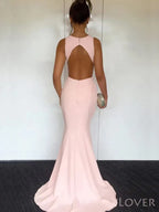 Mermaid Backless Sleeveless Long Evening Prom Dresses