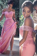 Elegantes schulterfreies Ballkleid mit Applikationen