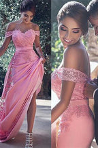 Elegantes schulterfreies Ballkleid mit Applikationen