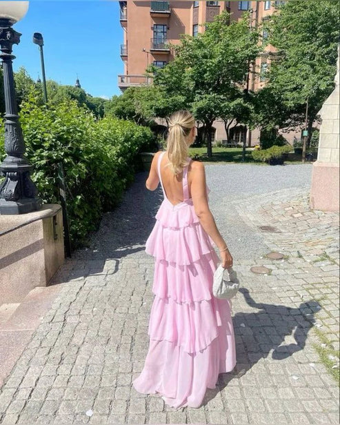 Classic  Prom Dresses Long Backless Prom Gown Birthday Outfit