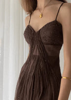 Vintage A Line Straps Floor Length  Prom Dresses