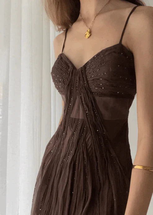 Vintage A Line Straps Floor Length  Prom Dresses