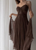 Vintage A Line Straps Floor Length  Prom Dresses