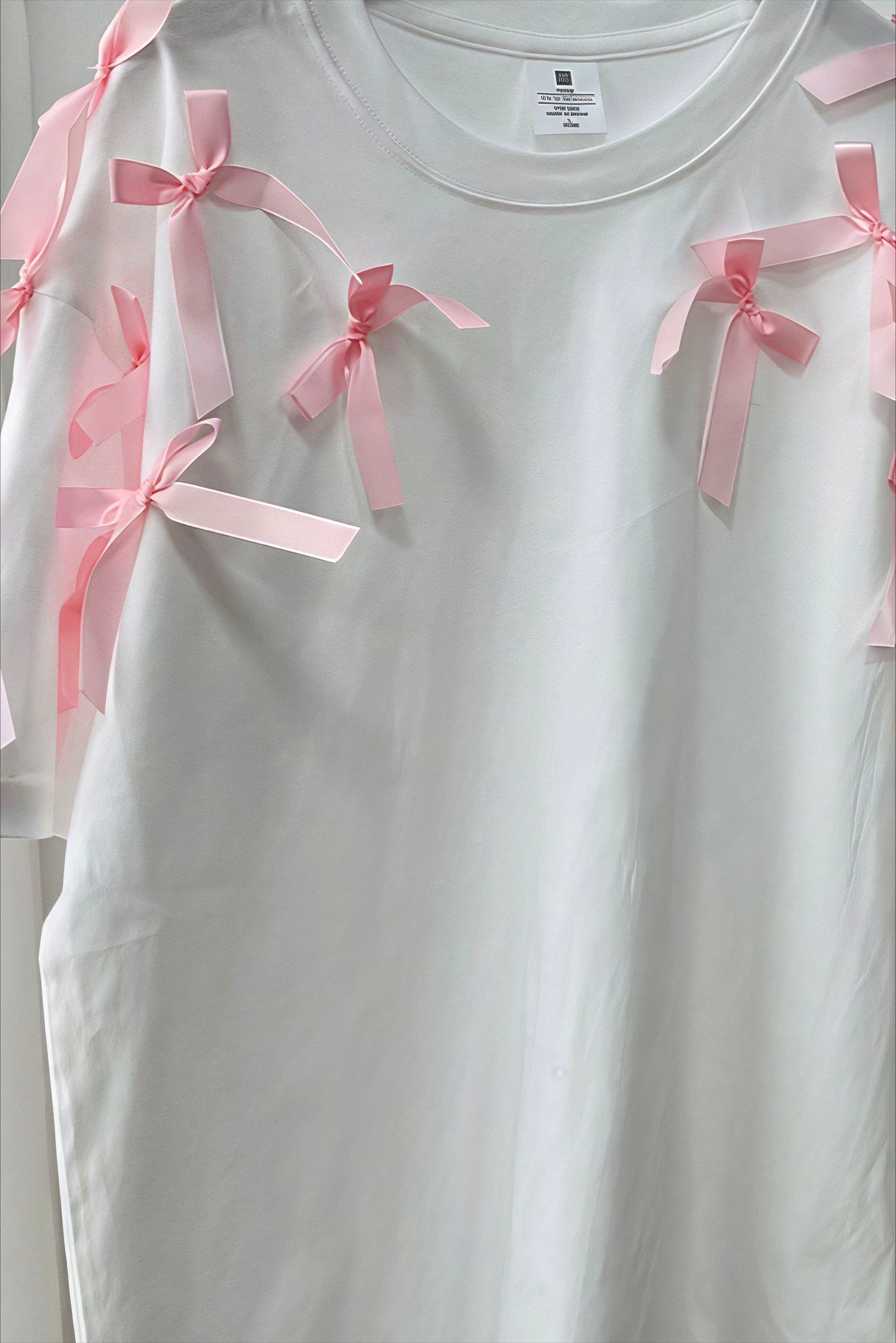 Cute Bowknot Ribbon Loose Short Sleeve T-shirt