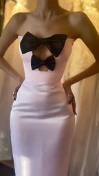 Light Pink Bodycon Homecoming Dresses Strapless Sexy Party Prom Dress