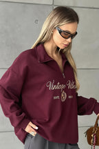 Vintage Vibes Quarter Zip Sweatshirt