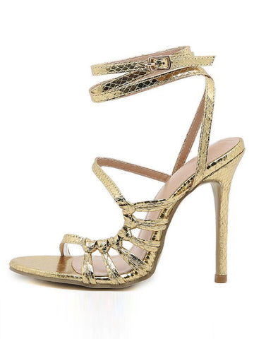 Sandalias de tiras con tacón de aguja 
