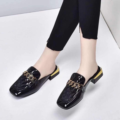 Metal Cufflinks Platform Sandals