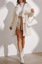 Longline Lapel Plush Winter Coat
